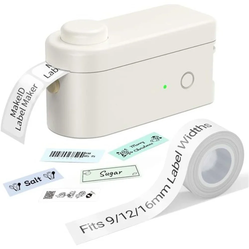 Label Maker Machine with Tape - Compatible with 9/12/16mm Waterproof Tape